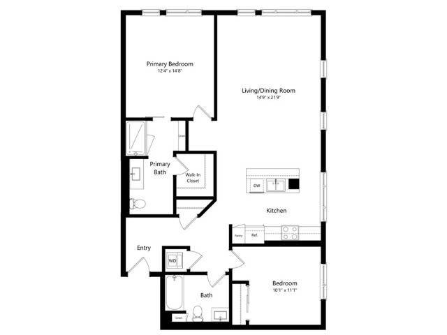 2-C 2 bed 2 bath 1167 - 2-C