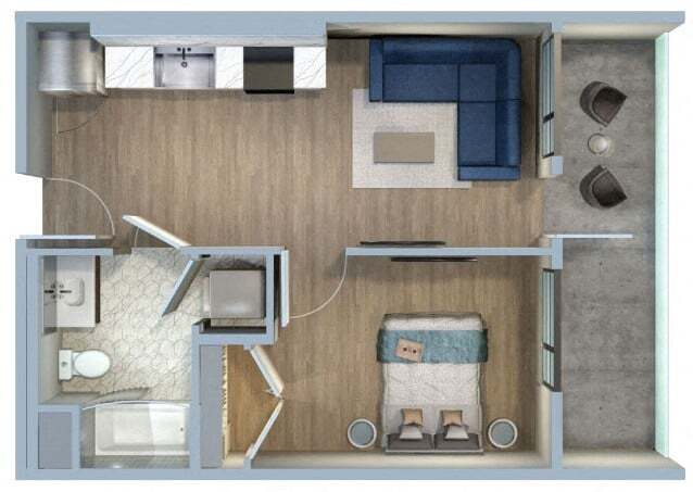 Floor Plan - 1 Bed/1 Bath-1M