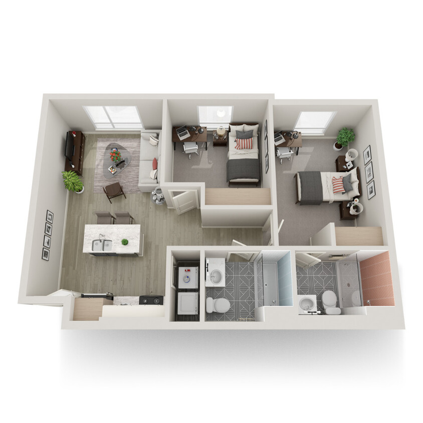 Floor Plan - 2 Bed 2 Bath