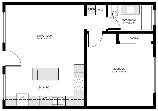 Floor Plan - 1x1