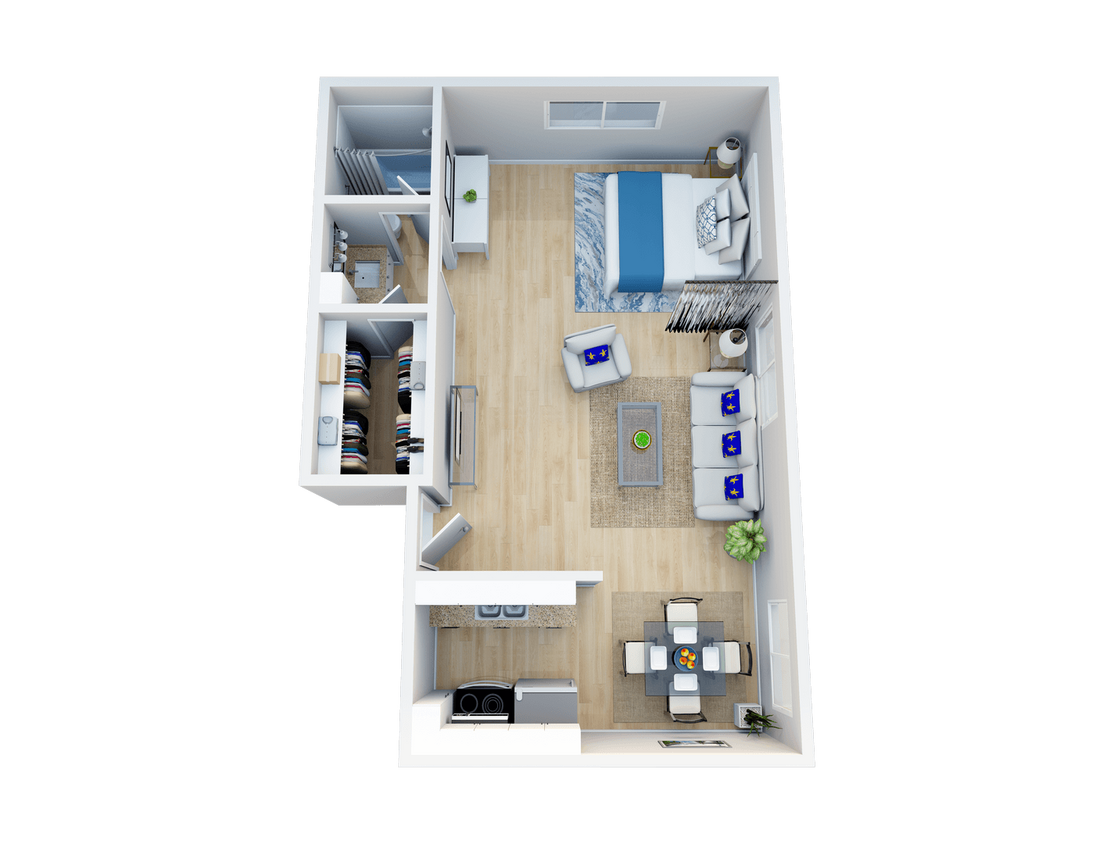 Floor Plan - Extra Large Studio With Separate Sleeping  Area