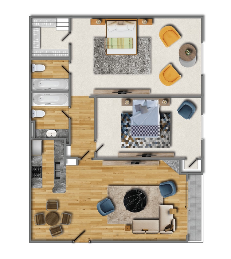 Floor Plan - Two Bedroom