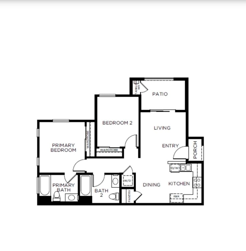 Floor Plan - 2x2 - Flat