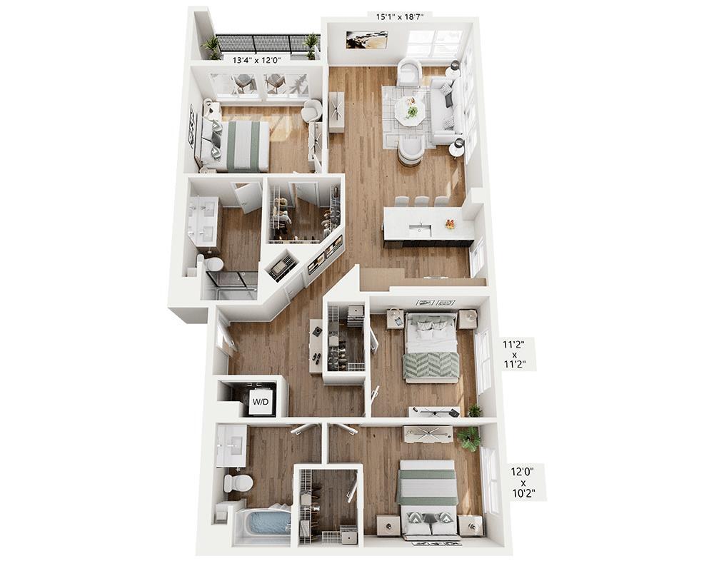 Floor Plan - Three Bedroom - C2