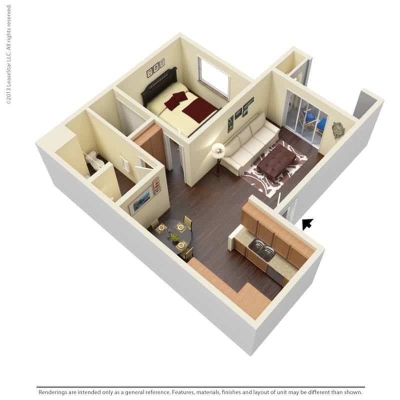 All floor plans feature hard surface wood style flooring in the living area as well as carpet in the bedroom(s). Enjoy the convenience of your own single-car garage with room for storage as well as an assigned parking space. *Direct access to the garage in select locations. - 1x1A
