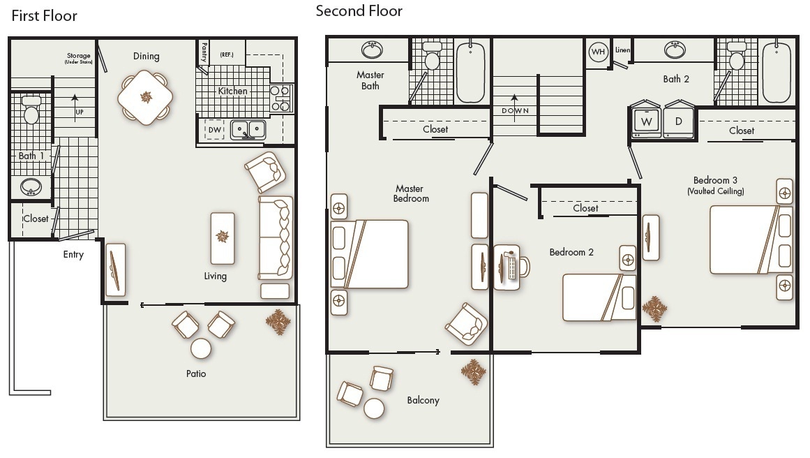 Floor Plan - 3 Bedroom Townhome