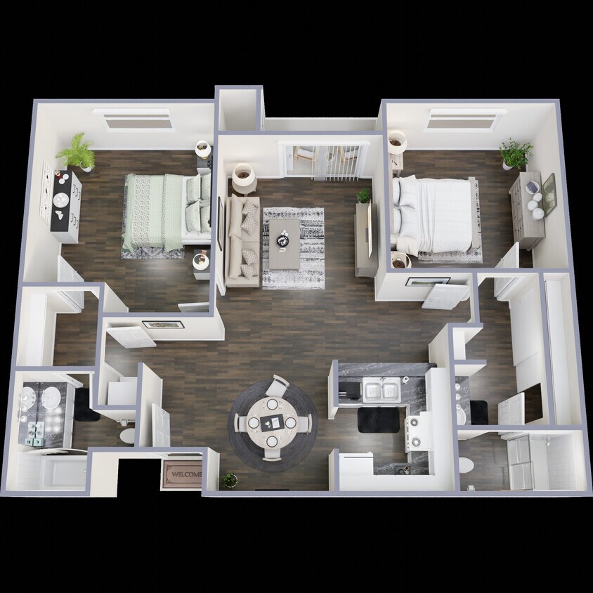 Plan C 2BR, 2BA - Floor Plan C 