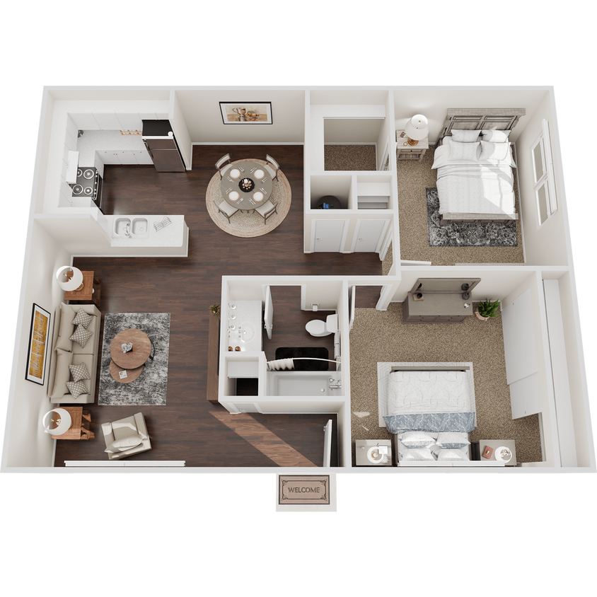 Floor Plan - 2 Bedroom 1 Bath