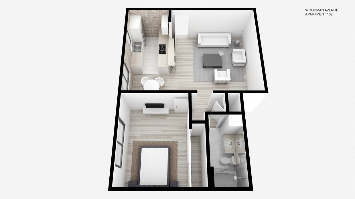 Floor Plan - One Bed ~ One Bath