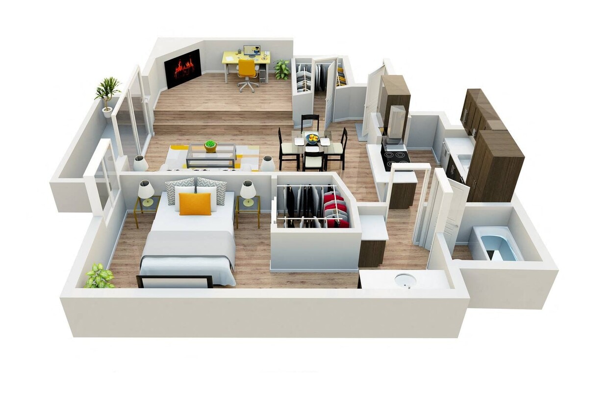 Floor Plan - 1 Bedroom Plus Den