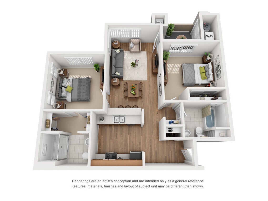 Floor Plan - 2x2 Palms
