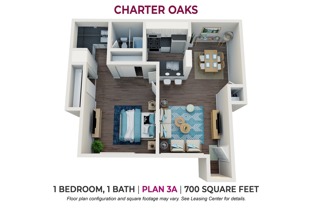 Floor Plan - One Bedroom Plan 3A