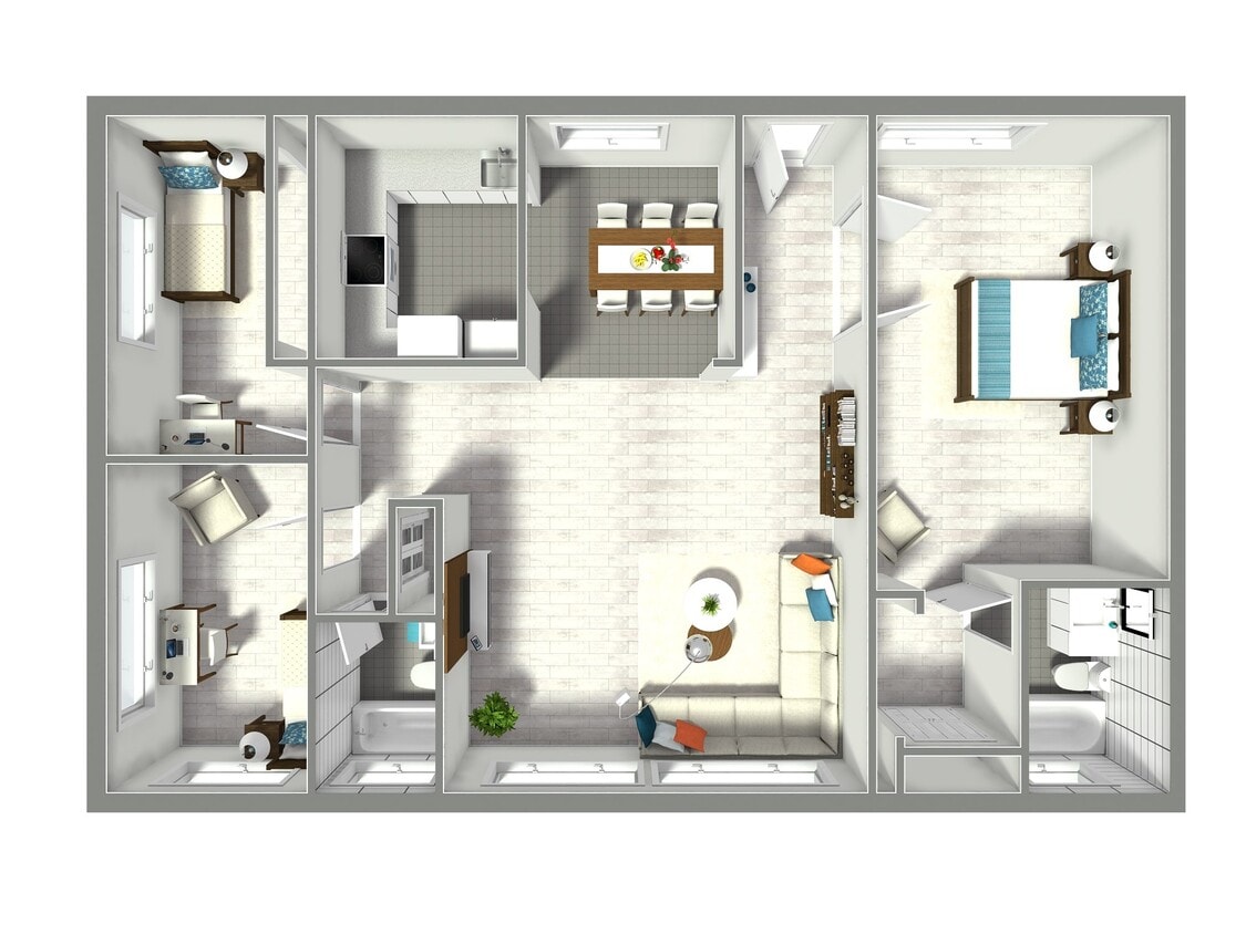 Floor Plan - 3 bedroom 2 bath