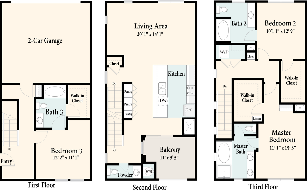 Floor Plan - The Townhomes - Plan 5