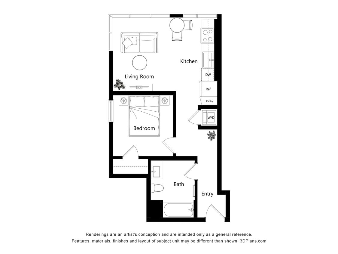 Floor Plan - A-8 - 1 Bedroom