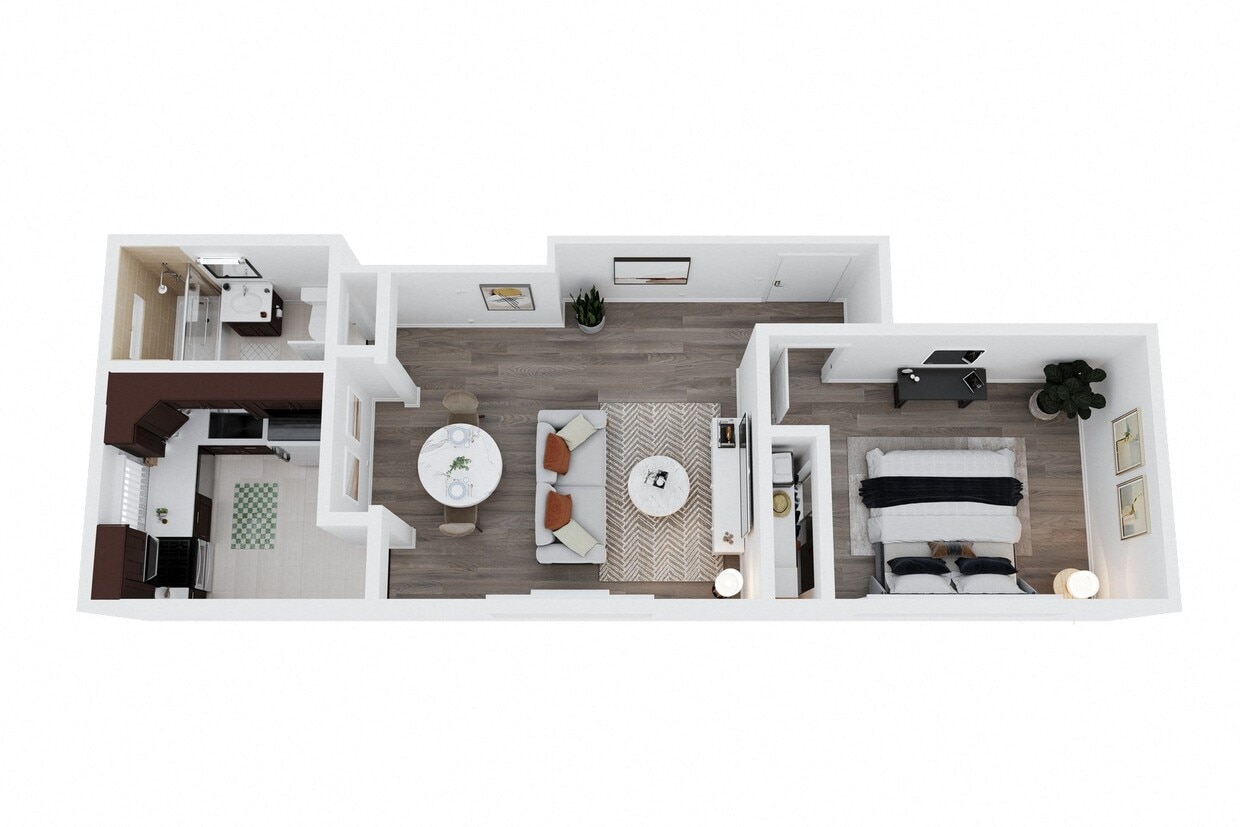 Floor Plan - 1 Bedroom, 1 Bath