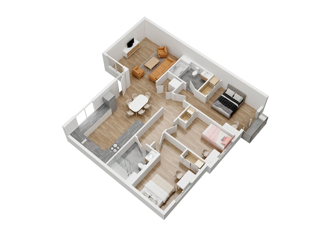 Floor Plan - 4000 Mont Clair Apartments - Unit 305