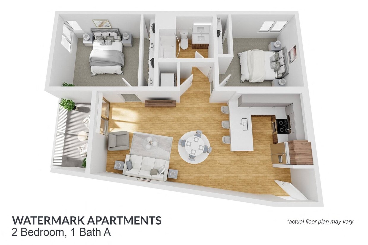 Floor Plan - 2 Bedroom, 1 Bath
