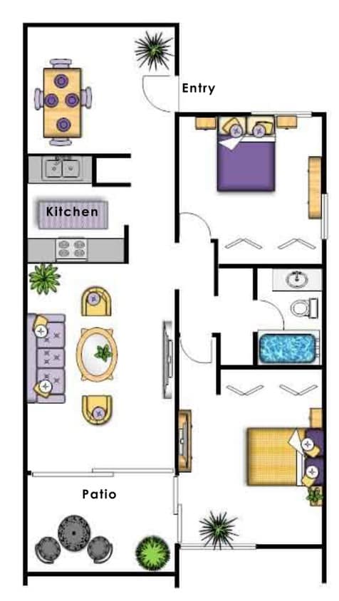 Plan 3 - Plan 3 - 2 Bed and 1 Bath