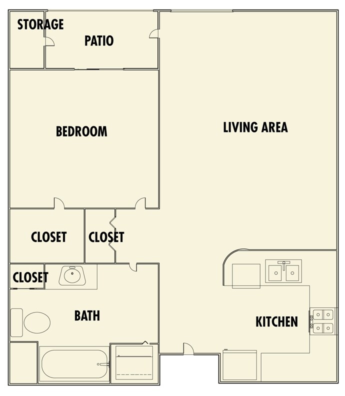 1 Bed, 1 Bath - A2