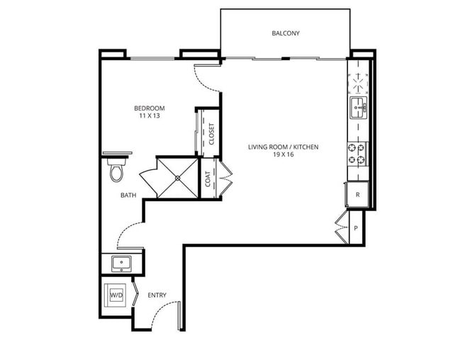Floor Plan - 1 Bedroom A-2