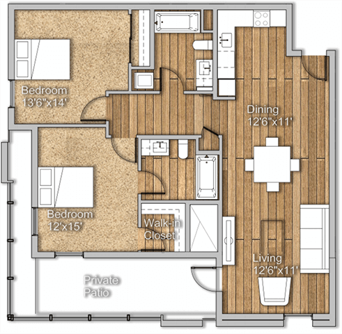 Floor Plan - 2x2G