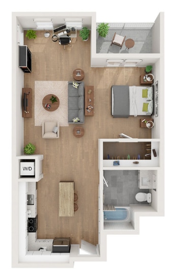 Floor Plan - Studio - 784 sqft
