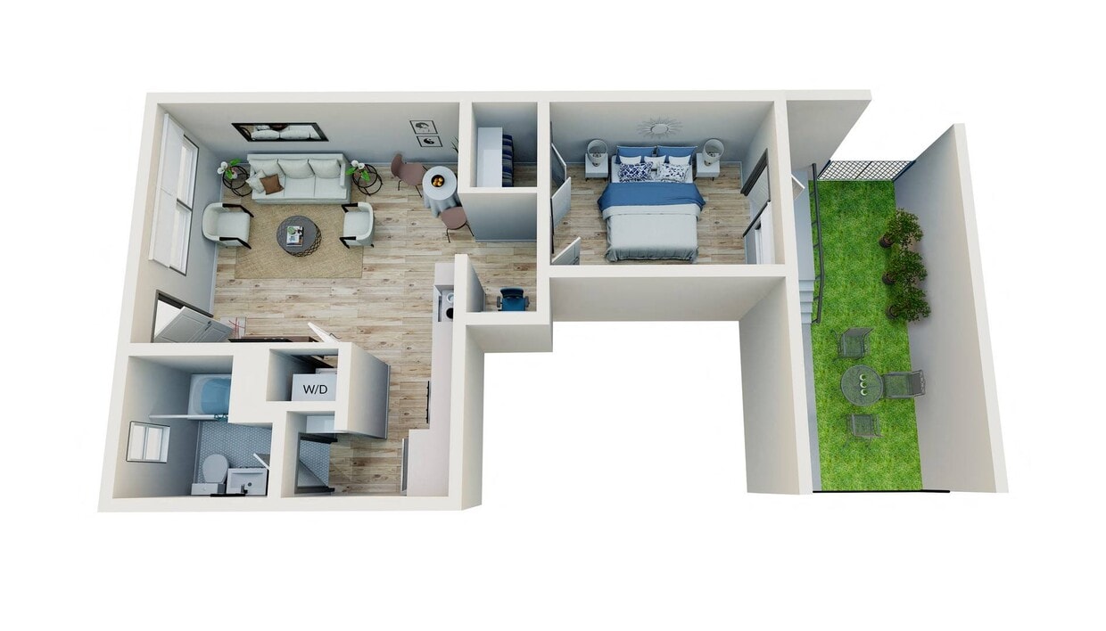 Floor Plan - 1 Bedroom, 1 Bath