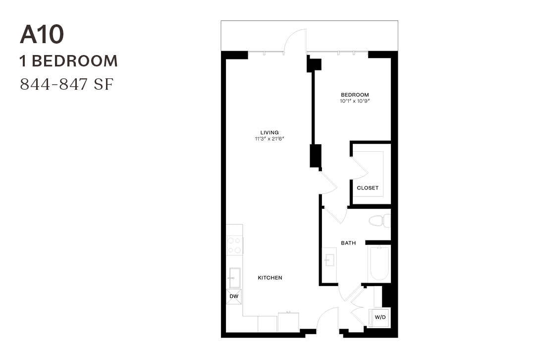 Floor Plan - One Bedroom A10 