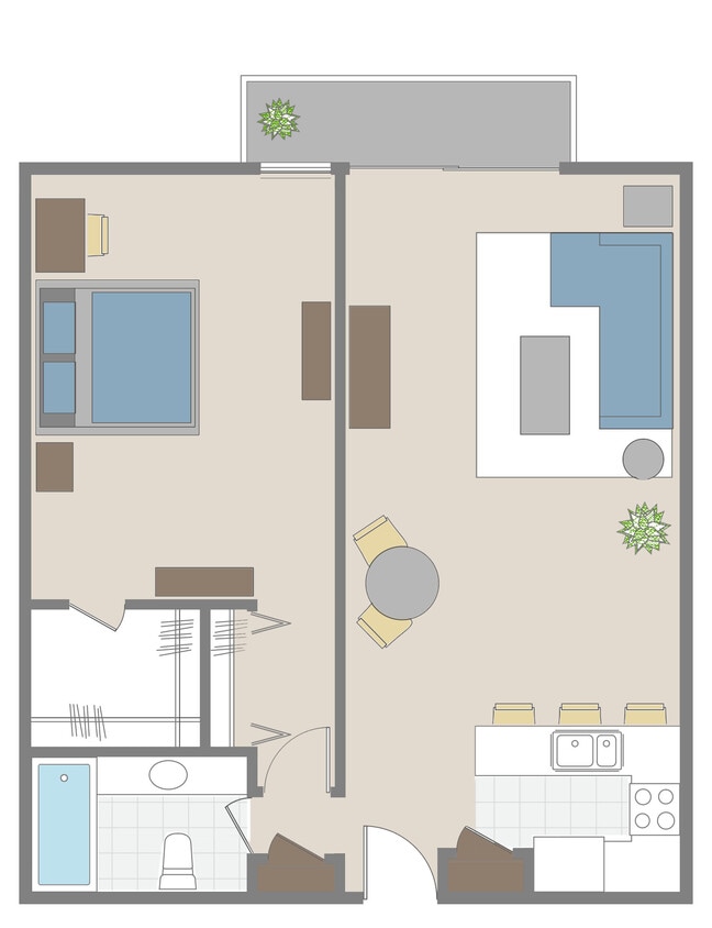 Floor Plan - Signature 1BR - 1BA