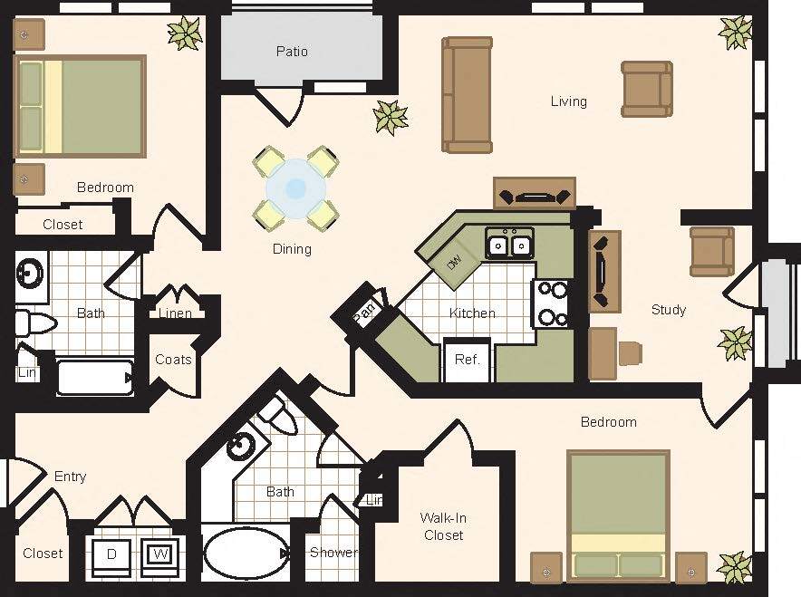 Floor Plan - B6 with Study