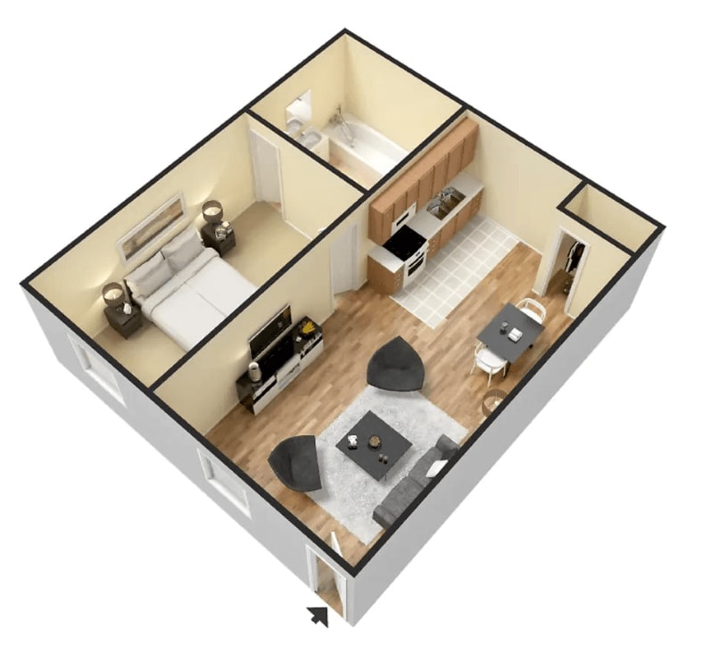 Floor Plan - Large 1 Bedroom