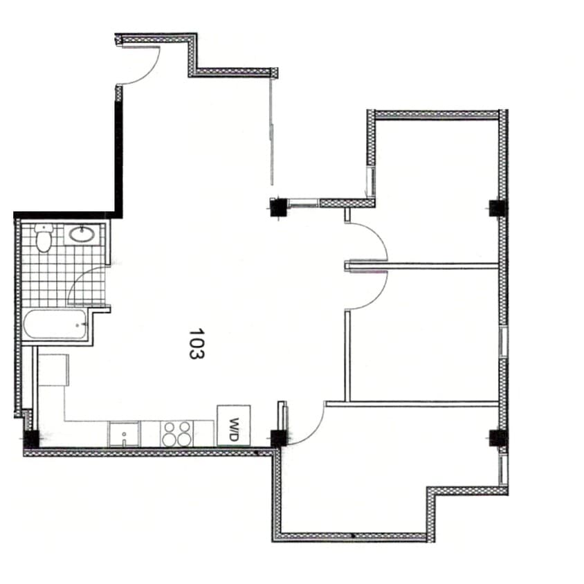 Floor Plan - Affordable Housing Unit- 3BR in Hillcrest!