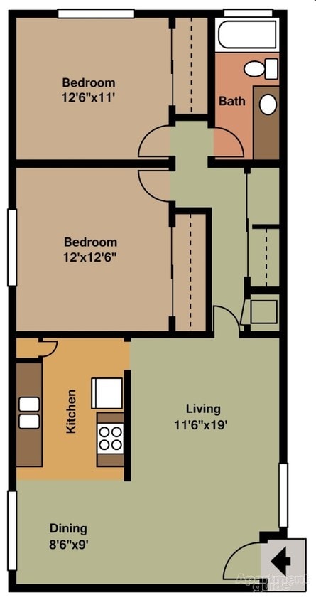 2BR/1BA - 2BR/1BA