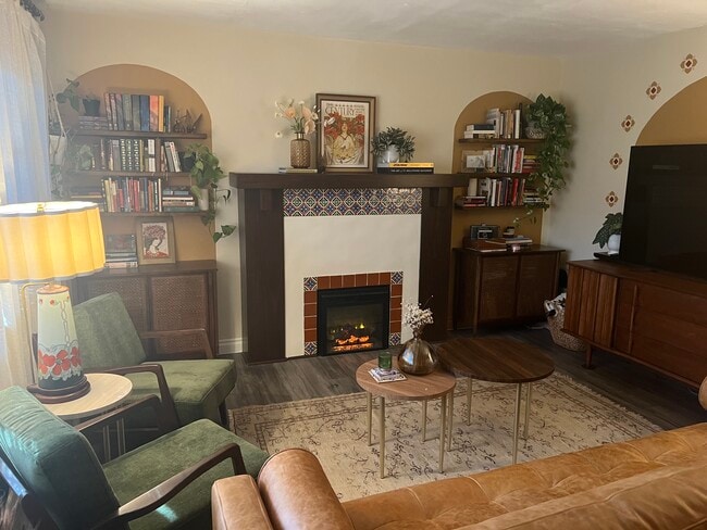 Hand-stenciled wall design. - 620 E Harvard Rd Unit G