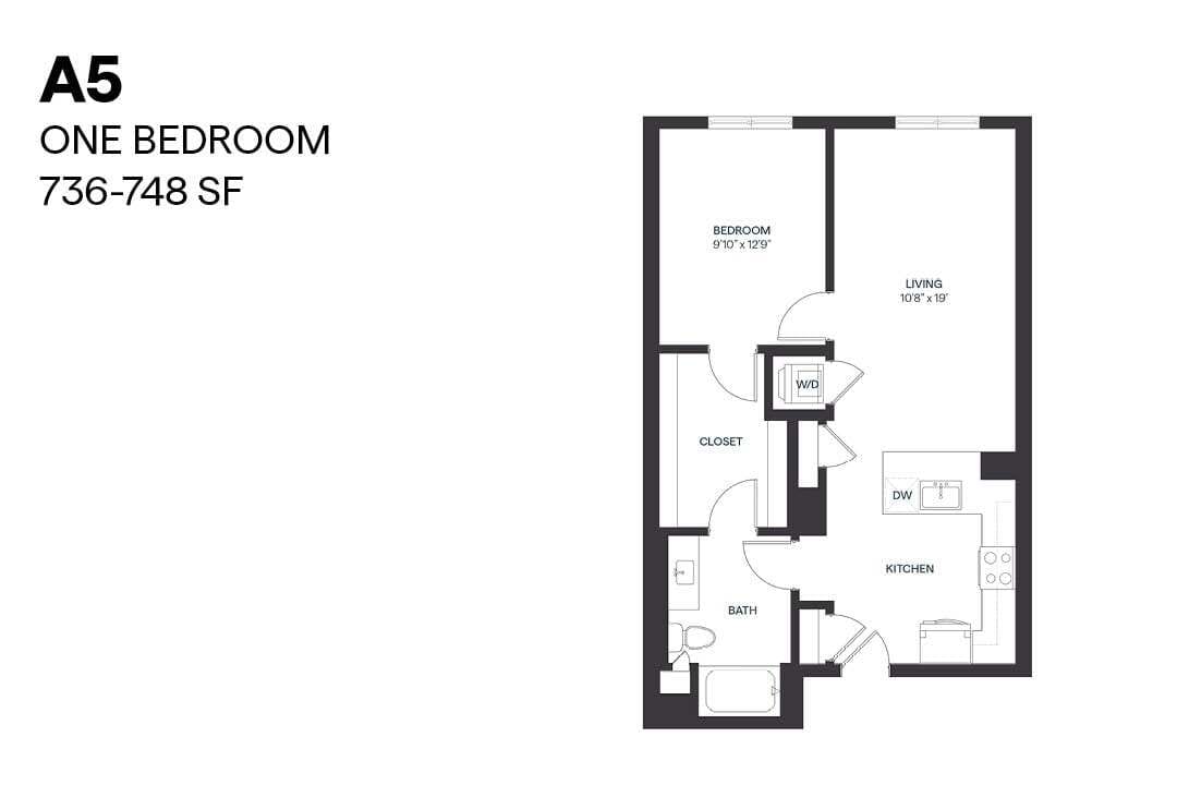 Floor Plan - One Bedroom A5