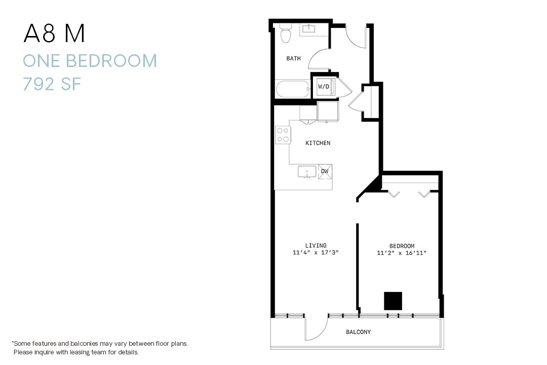 Floor Plan - One Bedroom A8m