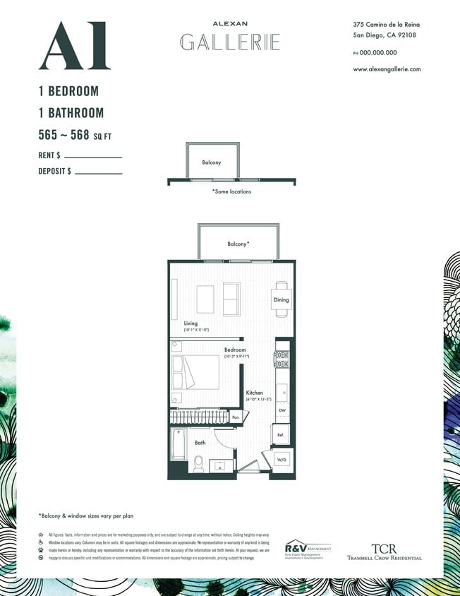 Floor Plan - A1A1 Jr 1x1