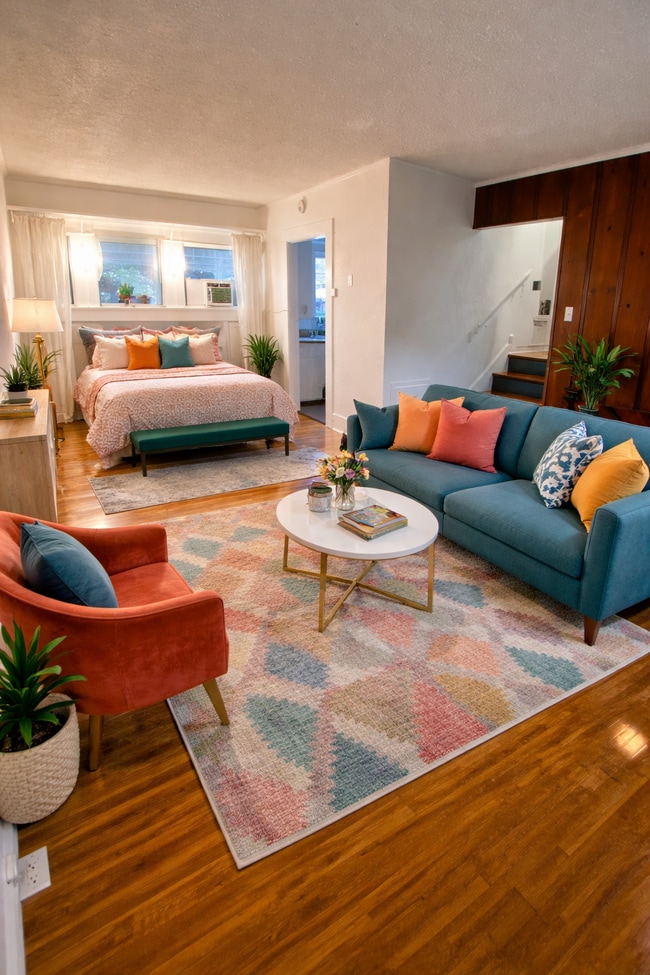 Virtually Staged Living Room - 7270 1/2 Fountain Ave Unit 7270 1/2