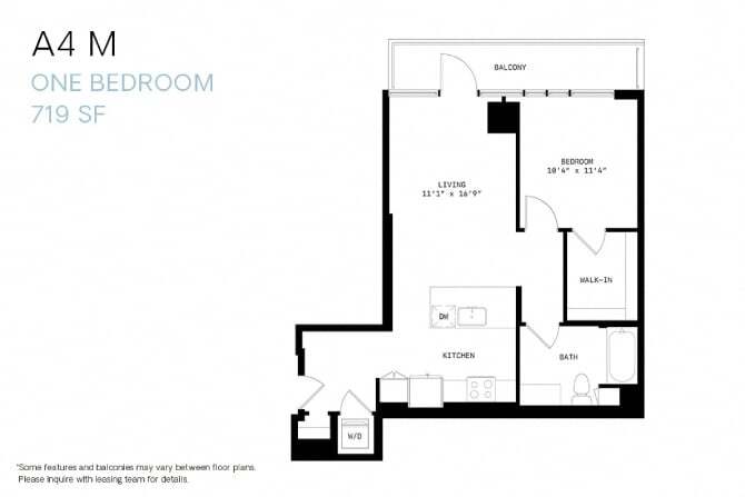 Floor Plan - One Bedroom A4m