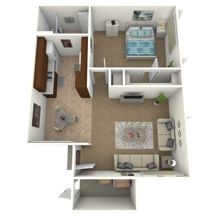Floor Plan - 1 Bedroom/1 Bathroom
