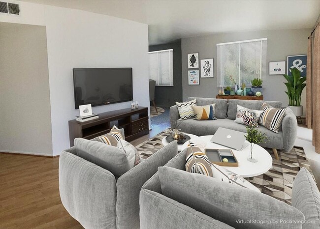 living rm w virtual furniture and decor - 712 Pacific St Unit 3