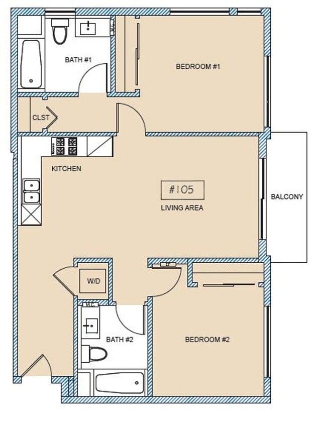 Floor Plan - MOVE-IN SPECIAL! New luxury modern two bedroom ...