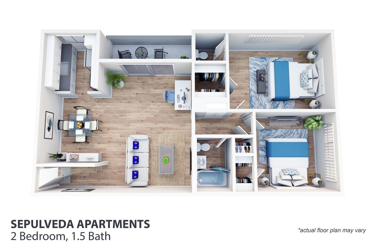 Floor Plan - 2 Bedroom, 2 Bath