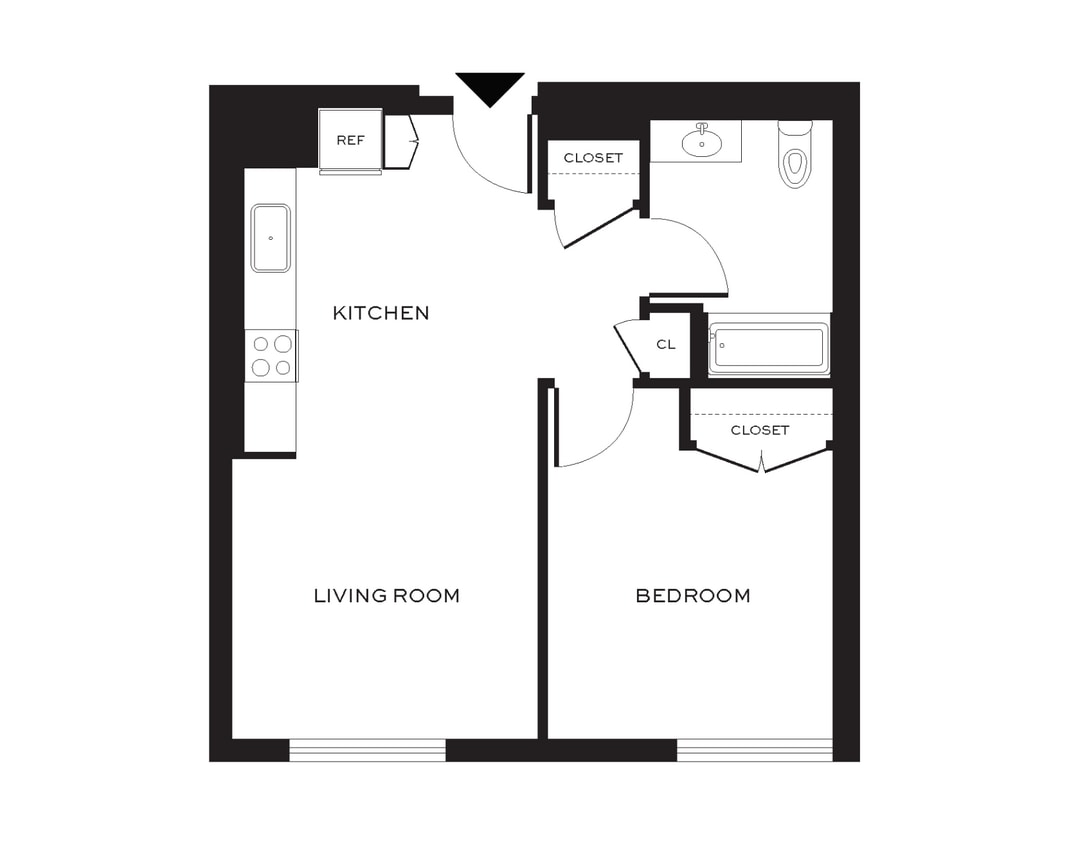 Floor Plan - One Bedroom - Income Restricted