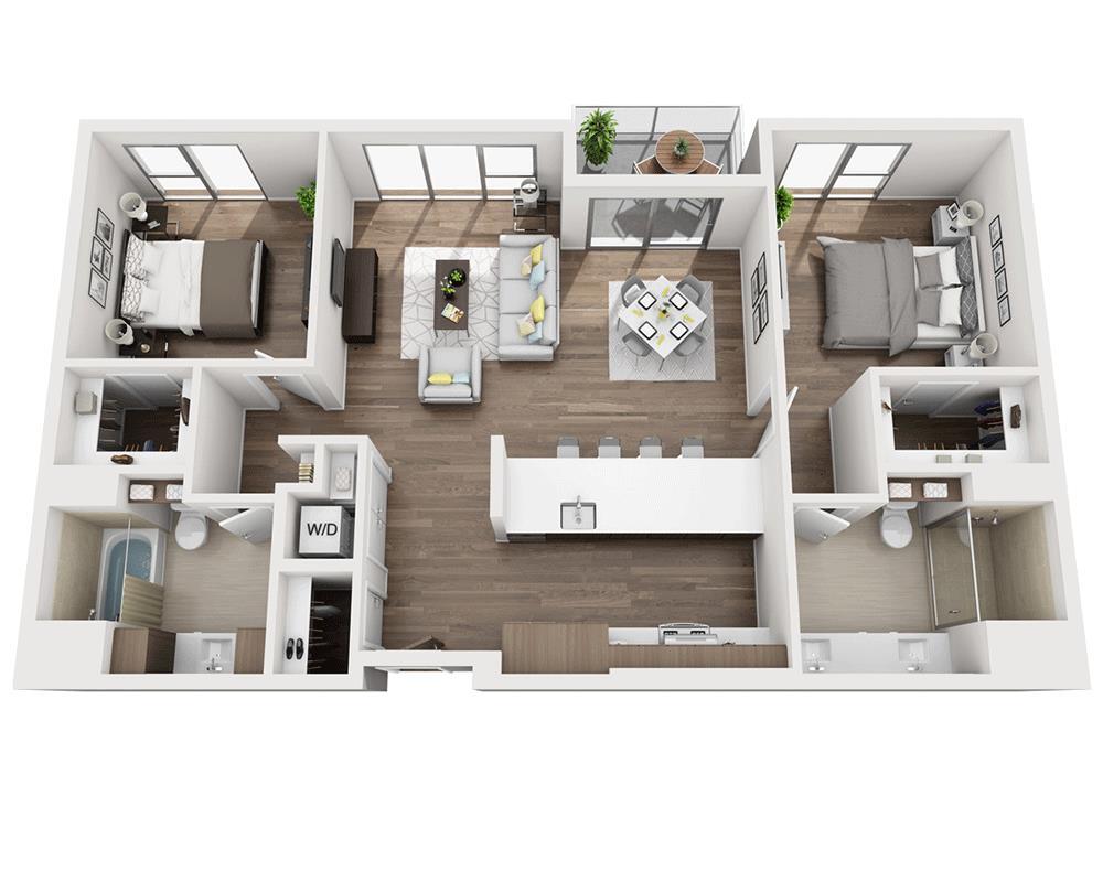 Floor Plan - Two Bedroom B2B