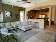 Open Chef's Kitchen and Family Room with 3rd Sofa and Chaise - 18 Vista Mirage Way Unit Desert Escape