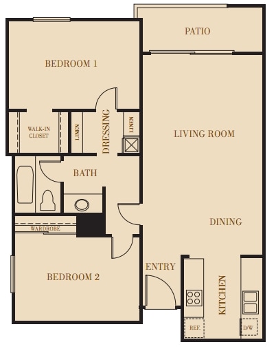 The Ledgestone - 2BD, 1BTH B11