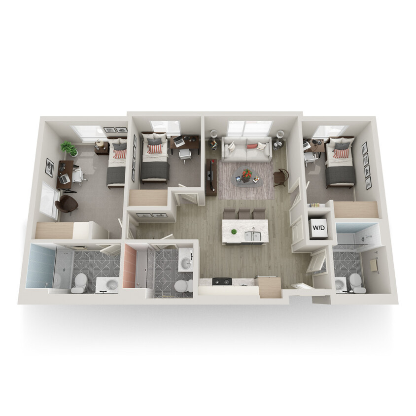 Floor Plan - 3 Bed 3 Bath B