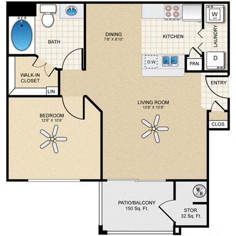 Floor Plan - 1x1 The Harmony Classic